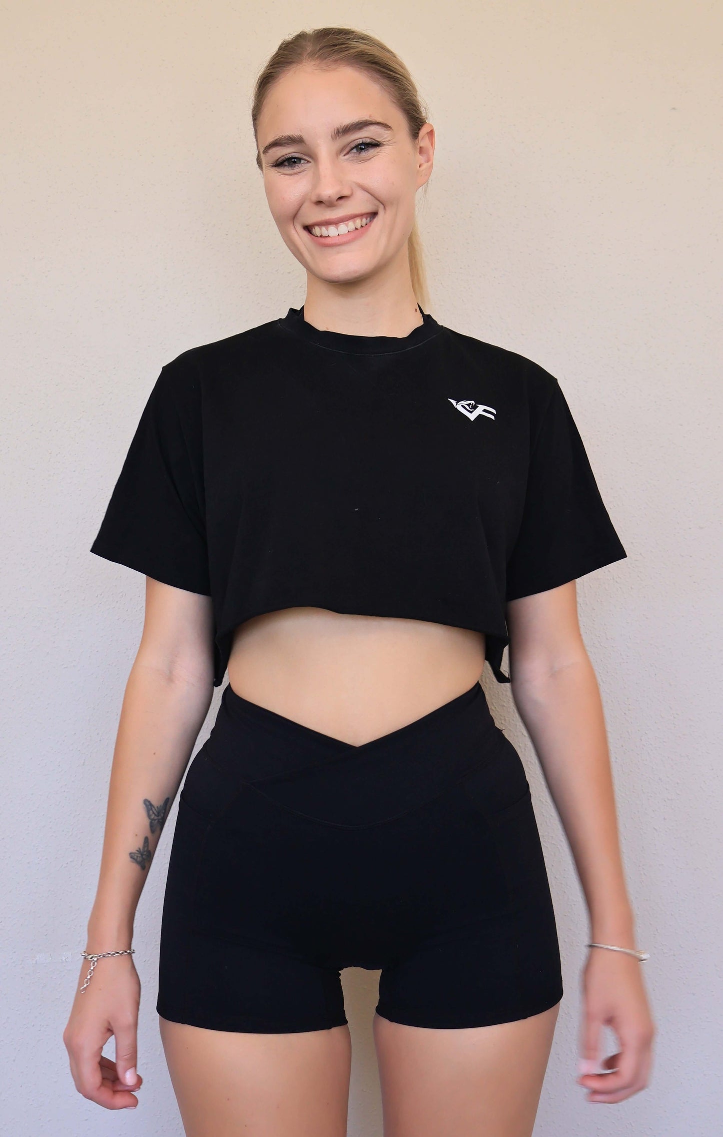 Black Crop Tee - 0