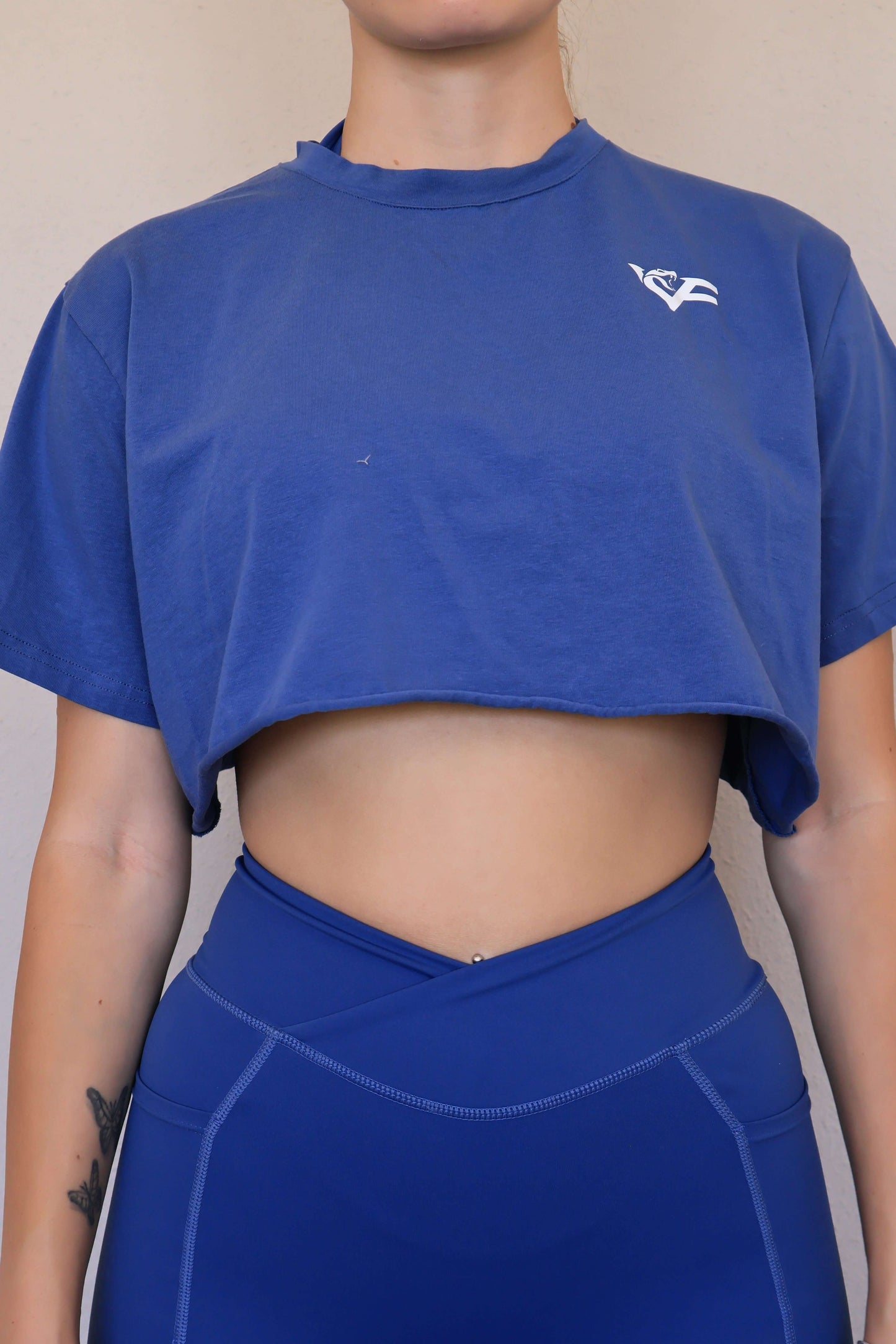 Navy Crop Tee - 1